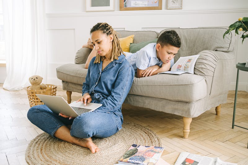 A caregiver tenderly holding a child